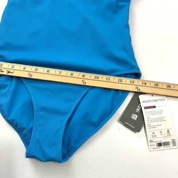 NWT Athleta Women's XS Seascape Blue Ribbed Padded Scoop Back One Piece Swimsuit - Picture 11 of 13